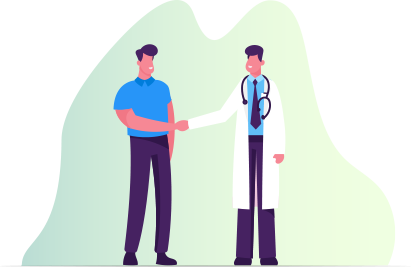 Doctor greeting patient